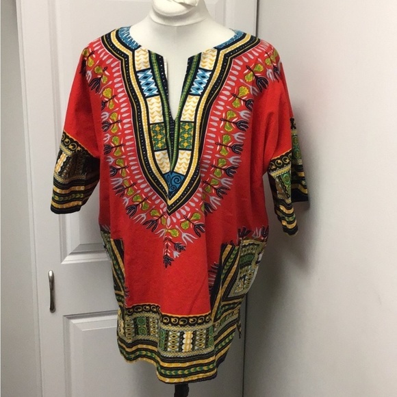 National Sport Shirts by Manhattan Mens Short Sleeve Ethnic Tunic, size L - Picture 7 of 11